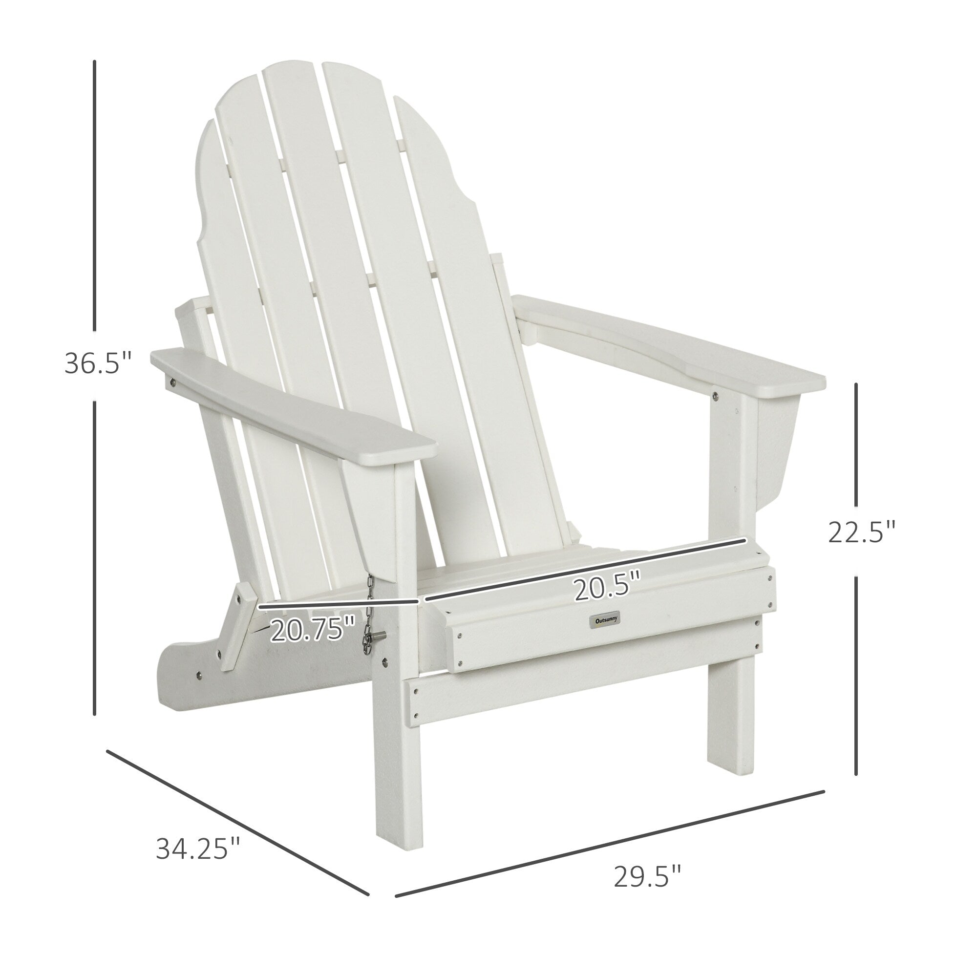 Chaise de plage pliante Outsunny Adirondack, chaise longue en plastique HDPE pour extérieur, résistante aux intempéries, pour patio, terrasse et mobilier de jardin.