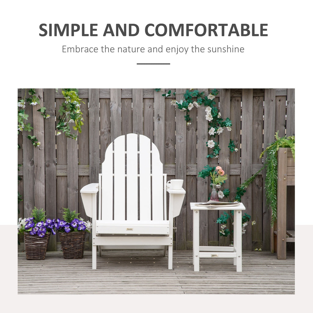 Chaise de plage pliante Outsunny Adirondack, chaise longue en plastique HDPE pour extérieur, résistante aux intempéries, pour patio, terrasse et mobilier de jardin.