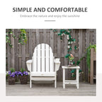 Chaise de plage pliante Outsunny Adirondack, chaise longue en plastique HDPE pour extérieur, résistante aux intempéries, pour patio, terrasse et mobilier de jardin.