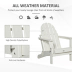 Chaise de plage pliante Outsunny Adirondack, chaise longue en plastique HDPE pour extérieur, résistante aux intempéries, pour patio, terrasse et mobilier de jardin.