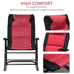 Ensemble de fauteuil à bascule pliant Outsunny avec assise et dossier rembourrés, oreiller