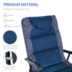 Ensemble de fauteuil à bascule pliant Outsunny avec assise et dossier rembourrés, oreiller