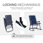 Ensemble de fauteuil à bascule pliant Outsunny avec assise et dossier rembourrés, oreiller