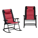 Ensemble de fauteuil à bascule pliant Outsunny avec assise et dossier rembourrés, oreiller