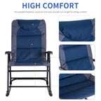 Ensemble de fauteuil à bascule pliant Outsunny avec assise et dossier rembourrés, oreiller