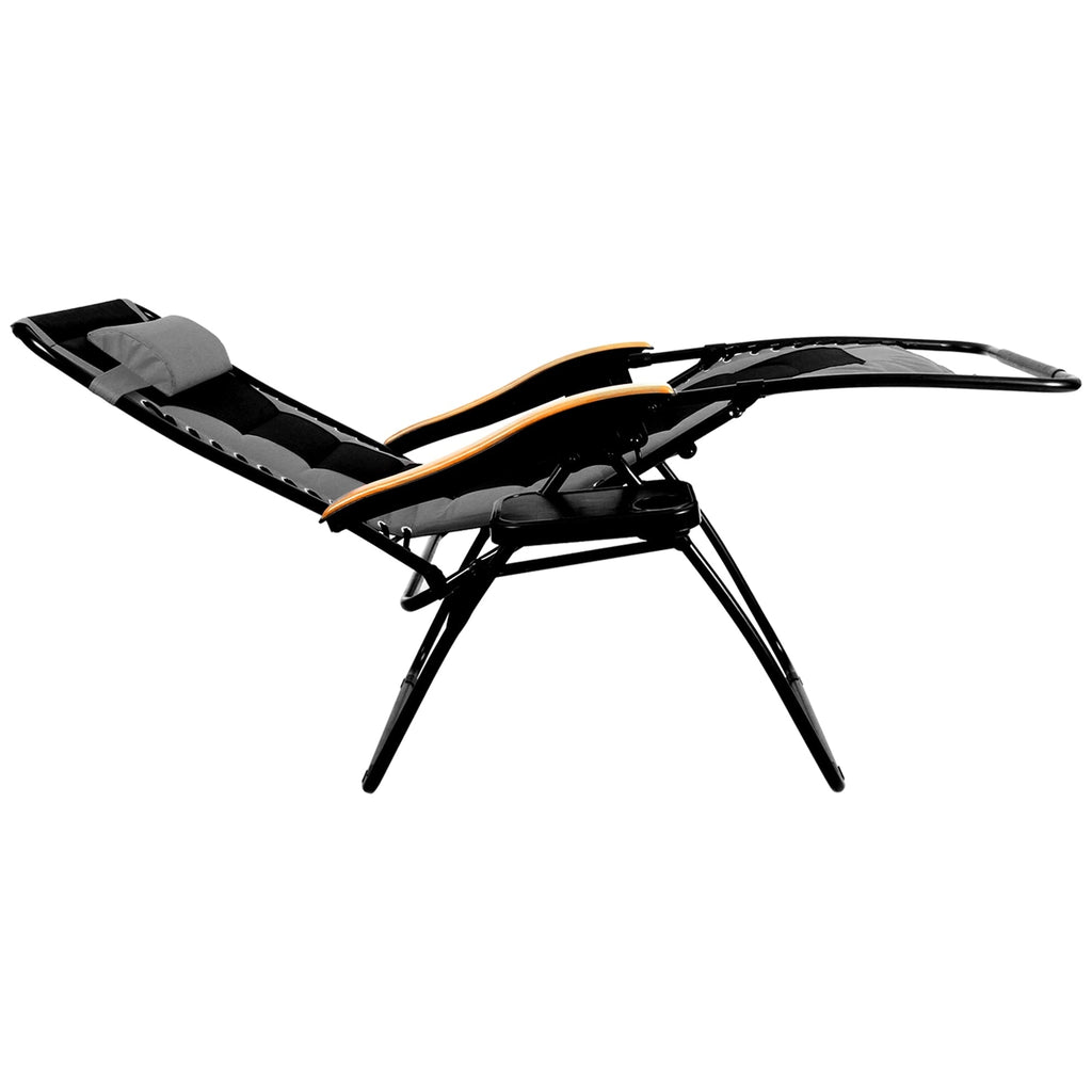 Fauteuil XL surdimensionné à dossier zéro gravité, avec accoudoirs larges, inclinable et réglable, avec porte-gobelets - N/A