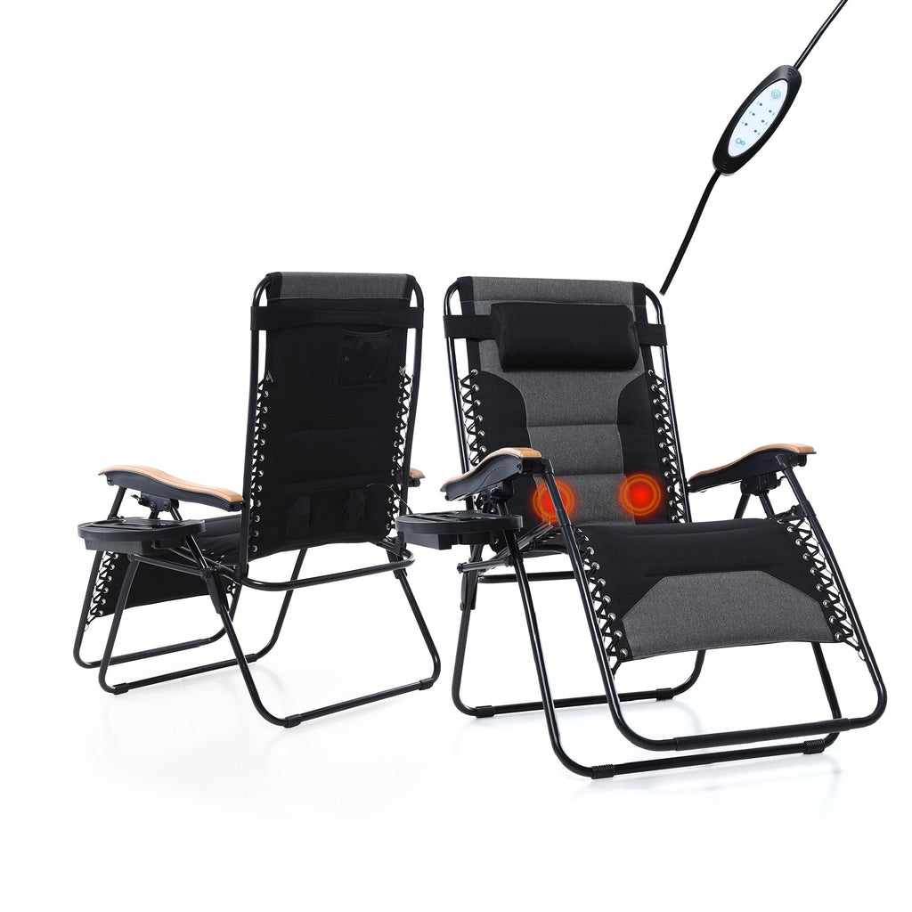 Fauteuil XL surdimensionné à dossier zéro gravité, avec accoudoirs larges, inclinable et réglable, avec porte-gobelets - N/A