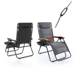 Fauteuil XL surdimensionné à dossier zéro gravité, avec accoudoirs larges, inclinable et réglable, avec porte-gobelets - N/A