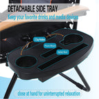 Fauteuil XL surdimensionné à dossier zéro gravité, avec accoudoirs larges, inclinable et réglable, avec porte-gobelets - N/A