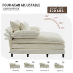 Canapé-lit surdimensionné en velours côtelé moelleux, réglable