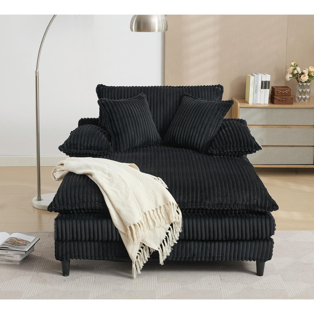 Canapé-lit surdimensionné en velours côtelé moelleux, réglable