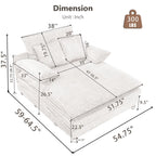 Canapé-lit surdimensionné en velours côtelé moelleux, réglable