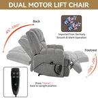 Fauteuil inclinable électrique surdimensionné en chenille avec massage et chauffage lombaire, inclinaison à positions infinies