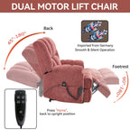 Fauteuil inclinable électrique surdimensionné en chenille avec massage et chauffage lombaire, inclinaison à positions infinies