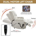 Fauteuil inclinable électrique surdimensionné en chenille avec massage et chauffage lombaire, inclinaison à positions infinies