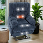 Fauteuil inclinable électrique surdimensionné en chenille avec massage et chauffage lombaire, inclinaison à positions infinies