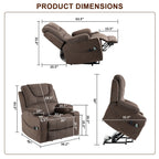Fauteuil inclinable électrique surdimensionné, fauteuil releveur électrique pour personnes âgées, 400 lbs.
