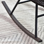 Ensemble bistro de patio OVIOS 3 pièces avec fauteuil à bascule et table basse en verre