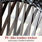 Ensemble bistro de patio OVIOS 3 pièces avec fauteuil à bascule et table basse en verre