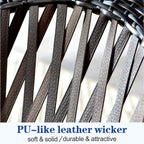 Ensemble bistro de patio OVIOS 3 pièces avec fauteuil à bascule et table basse en verre