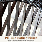 Ensemble bistro de patio OVIOS 3 pièces avec fauteuil à bascule et table basse en verre