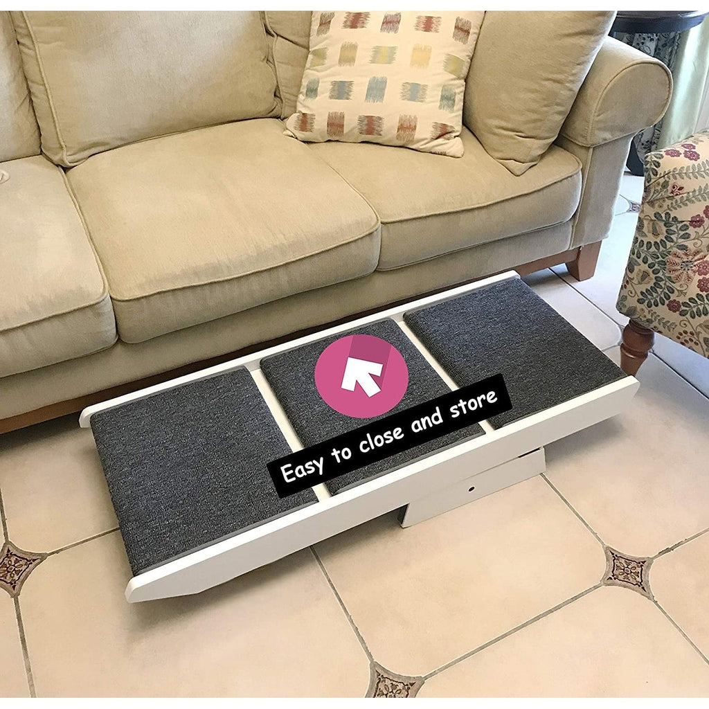 PAWLAND Échelle pliable 2-en-1 pour animaux de compagnie, pour chiens, chats, lits surélevés, marches pour chiens, tabouret d'escalade facile pour animaux de compagnie