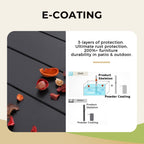 Ensemble de salle à manger d'extérieur MAISON ARTS 6 pièces avec parasol à 3 niveaux inclinable automatiquement de 3 m : 4 chaises d'extérieur en métal, 1 table à manger carrée en métal