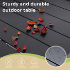 Ensemble de salle à manger d'extérieur MAISON ARTS 6 pièces avec parasol à 3 niveaux inclinable automatiquement de 3 m : 4 chaises d'extérieur en métal, 1 table à manger carrée en métal