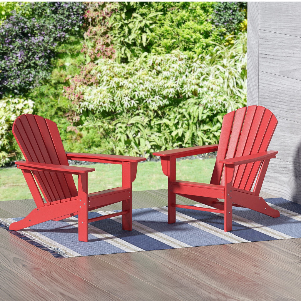 Polytrends Altura Chaise de jardin Adirondack en polyrésine, résistante aux intempéries et écologique (lot de 2)