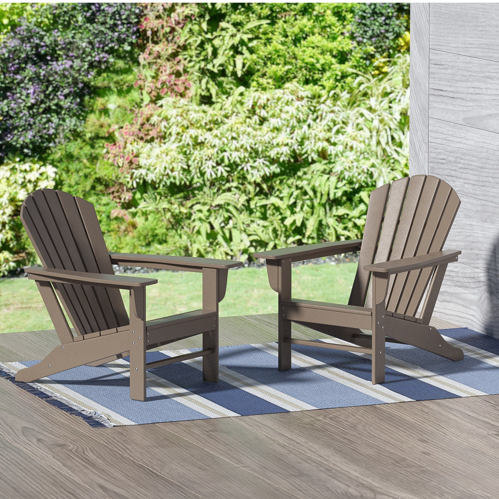 Polytrends Altura Chaise de jardin Adirondack en polyrésine, résistante aux intempéries et écologique (lot de 2)