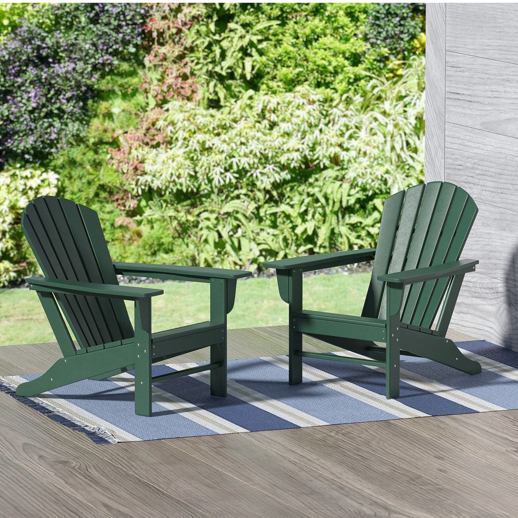 Polytrends Altura Chaise de jardin Adirondack en polyrésine, résistante aux intempéries et écologique (lot de 2)
