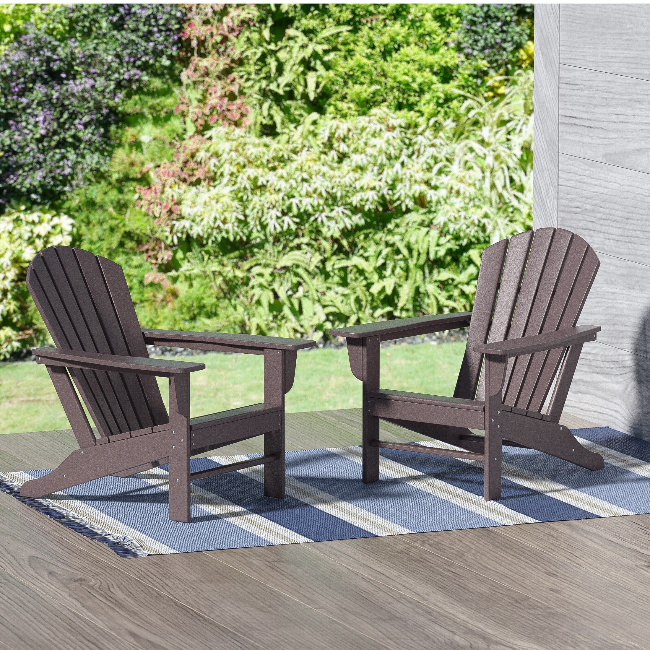 Polytrends Altura Chaise de jardin Adirondack en polyrésine, résistante aux intempéries et écologique (lot de 2)
