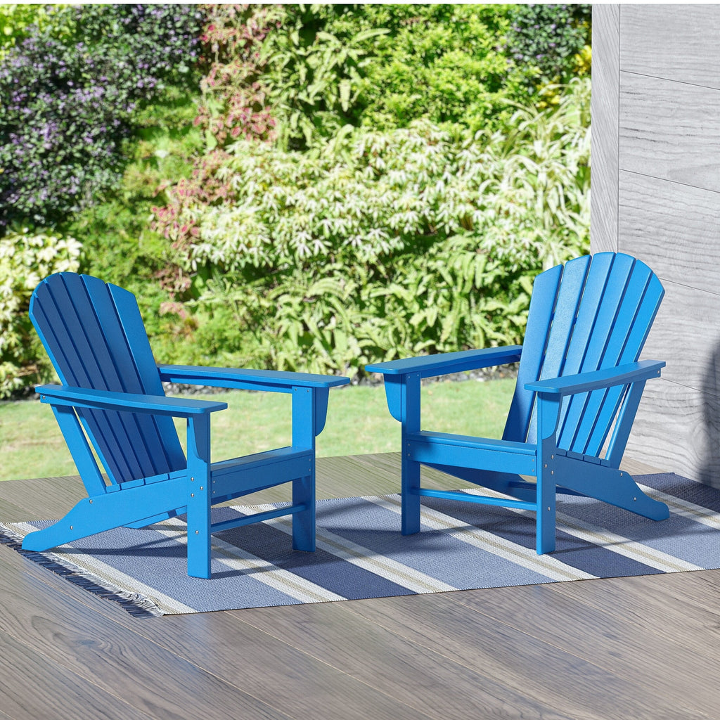 Polytrends Altura Chaise de jardin Adirondack en polyrésine, résistante aux intempéries et écologique (lot de 2)