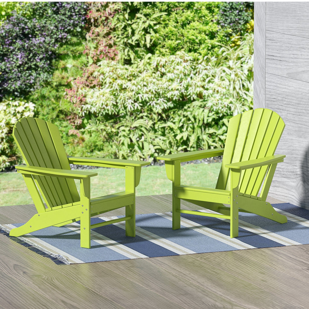 Polytrends Altura Chaise de jardin Adirondack en polyrésine, résistante aux intempéries et écologique (lot de 2)