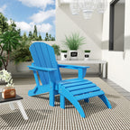 Chaise de jardin pliante Adirondack Polytrends Laguna en HDPE, résistante aux intempéries, avec pouf (ensemble 2 pièces)