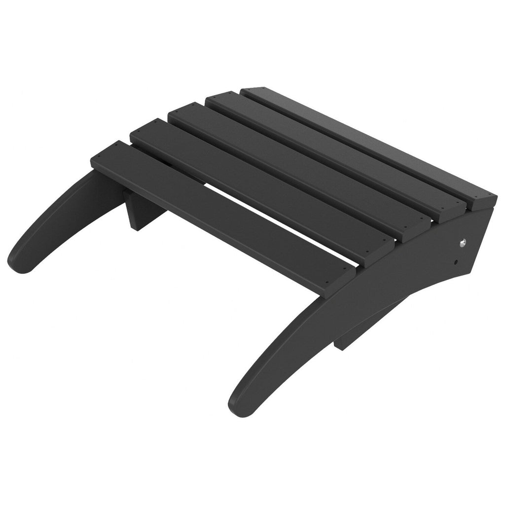 Chaise de jardin pliante Adirondack Polytrends Laguna en HDPE, résistante aux intempéries, avec pouf (ensemble 2 pièces)