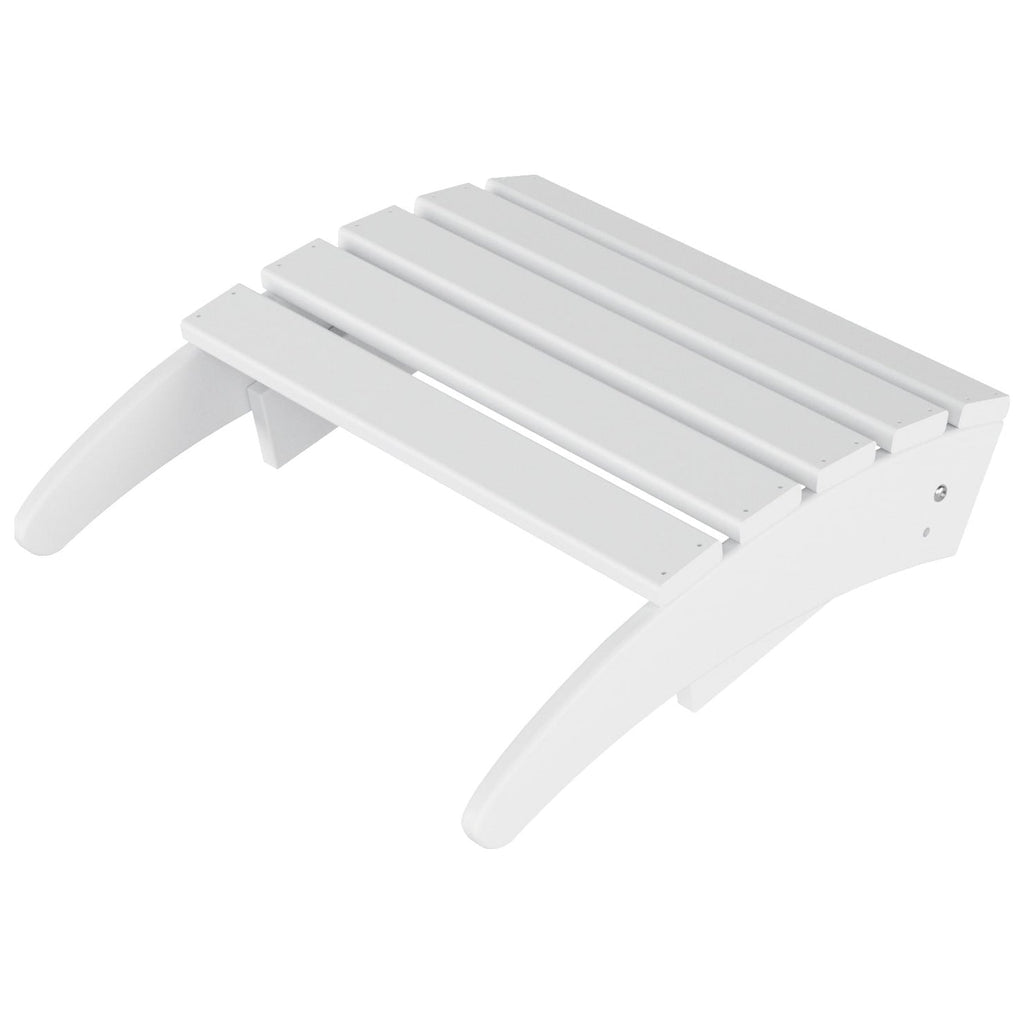 Chaise de jardin pliante Adirondack Polytrends Laguna en HDPE, résistante aux intempéries, avec pouf (ensemble 2 pièces)