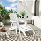 Chaise de jardin pliante Adirondack Polytrends Laguna en HDPE, résistante aux intempéries, avec pouf (ensemble 2 pièces)
