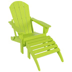 Chaise de jardin pliante Adirondack Polytrends Laguna en HDPE, résistante aux intempéries, avec pouf (ensemble 2 pièces)
