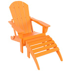 Chaise de jardin pliante Adirondack Polytrends Laguna en HDPE, résistante aux intempéries, avec pouf (ensemble 2 pièces)