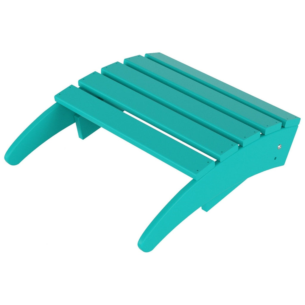 Chaise de jardin pliante Adirondack Polytrends Laguna en HDPE, résistante aux intempéries, avec pouf (ensemble 2 pièces)