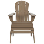 Chaise de jardin pliante Adirondack Polytrends Laguna en HDPE, résistante aux intempéries, avec pouf (ensemble 2 pièces)