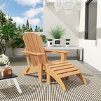 Chaise de jardin pliante Adirondack Polytrends Laguna en HDPE, résistante aux intempéries, avec pouf (ensemble 2 pièces)