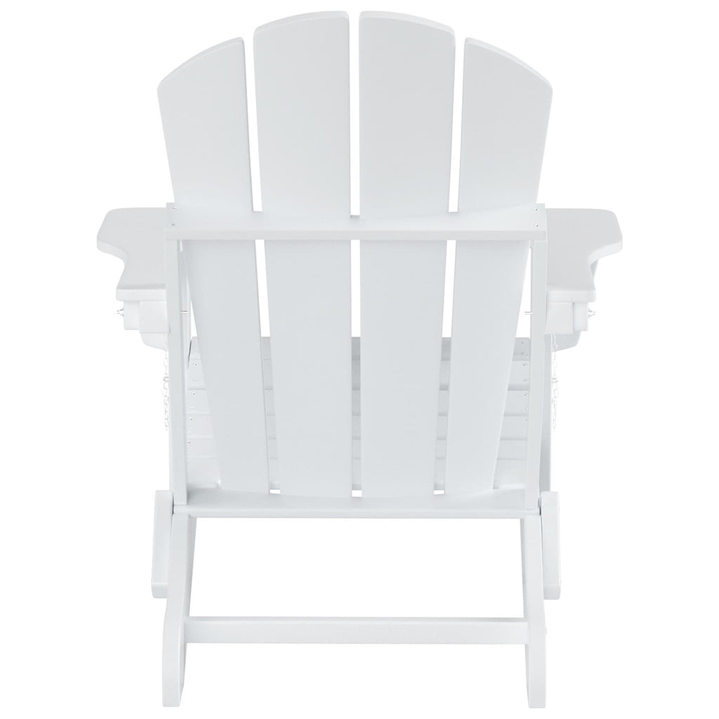 Chaise de jardin pliante Adirondack Polytrends Laguna en HDPE, résistante aux intempéries, avec pouf (ensemble 2 pièces)