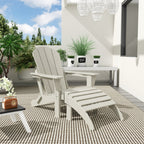 Chaise de jardin pliante Adirondack Polytrends Laguna en HDPE, résistante aux intempéries, avec pouf (ensemble 2 pièces)