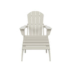 Chaise de jardin pliante Adirondack Polytrends Laguna en HDPE, résistante aux intempéries, avec pouf (ensemble 2 pièces)