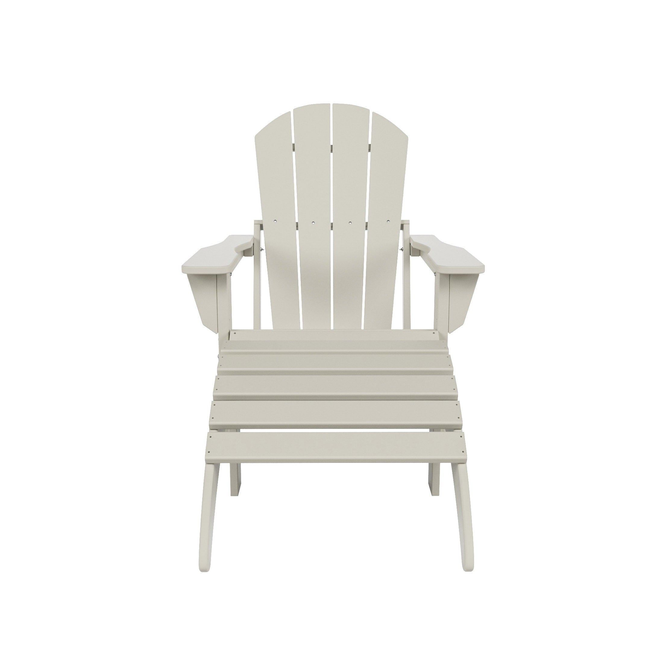 Chaise de jardin pliante Adirondack Polytrends Laguna en HDPE, résistante aux intempéries, avec pouf (ensemble 2 pièces)