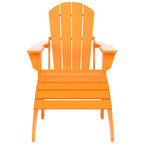 Chaise de jardin pliante Adirondack Polytrends Laguna en HDPE, résistante aux intempéries, avec pouf (ensemble 2 pièces)