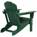 Chaise de jardin pliante Adirondack Polytrends Laguna en HDPE, résistante aux intempéries, avec pouf (ensemble 2 pièces)