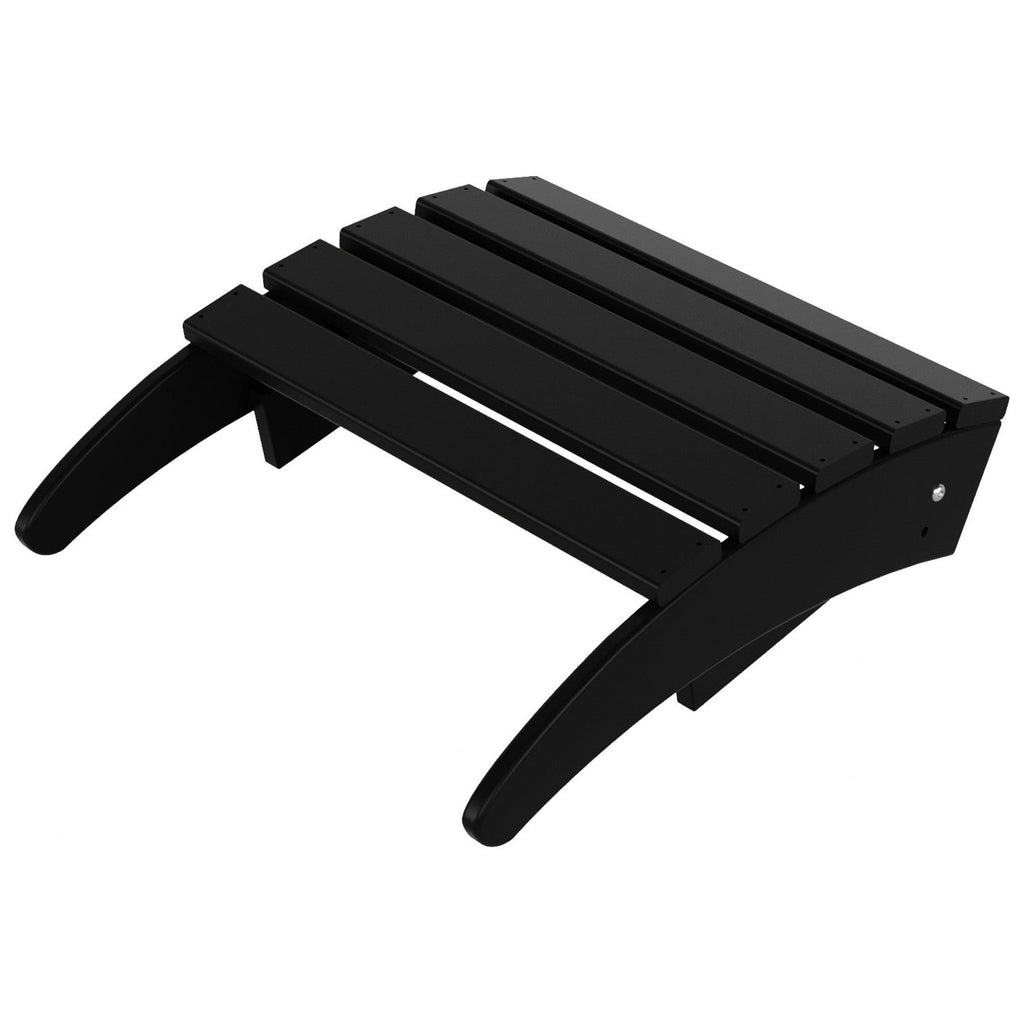 Chaise de jardin pliante Adirondack Polytrends Laguna en HDPE, résistante aux intempéries, avec pouf (ensemble 2 pièces)